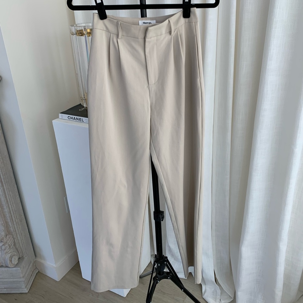 Cream Wide Leg Trousers